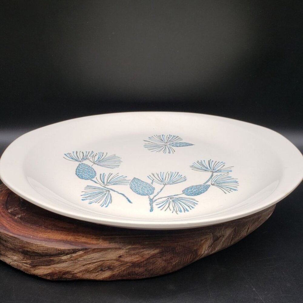 Marcrest Blue Spruce Handled Platter 10" Ovenproof USA